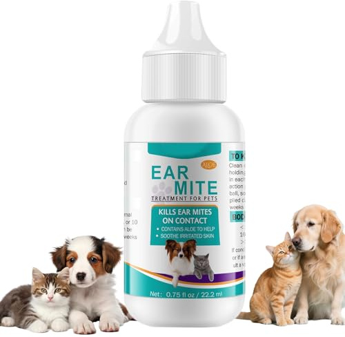 Generico Theramicotic Gocces Auricolari Cani-22.2ml, Anti Acari Orecchie Gatto, Consistenza Leggera con Oli Essenziali, Allevia Prurito Fastidio, Adatto per Cura Quotidiana degli Animali Domestici
