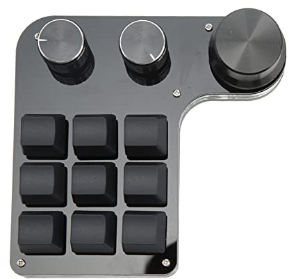 aqxreight Mini Programmerbar Knappsats med 3 Knoppar och 9 RGB Bakgrundsbelysta Nycklar för Spel, Kontor och Mediekontroll