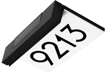 COLLBATH Lámpara Solar LED Número Casa Exterior Luz Indicadora Jardín Ahorro Energía Resistente Para Patio y Porche