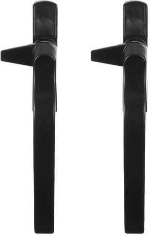 HAMPPLIES 2 Piezas Manija de Ventana Derecha Negra Manija Exterior para Puertas Correderas y Ventanas Abatibles Herraje Resistente con Diseño Ergonómico y Fácil Instalación