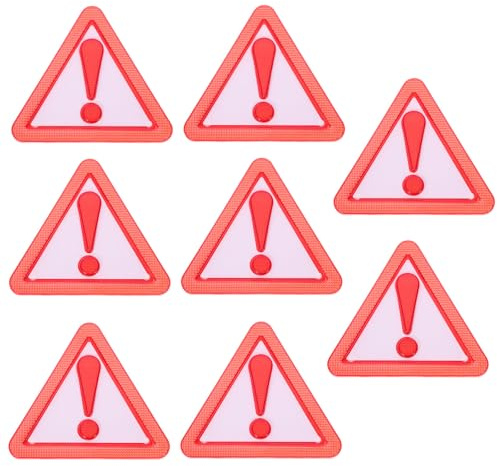 Healeved 8Pcs Reflective Triangle Slow Moving Vehicle Warning Signs with Adhesive Backing for Trucks and Cars Safety Slow Moving Sign Reflector Caution Sticker