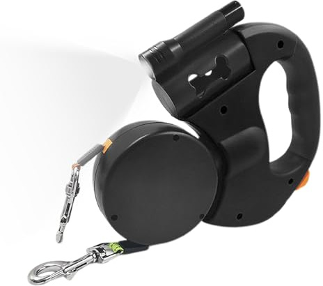 Liakyunf Doble Correa para Dos Perros | Luces LED Impermeables con Rotación 360° y Diseño Ergonómico - Correas Dobles para Perros,para Paseos En Exteriores Playa Senderismo Running