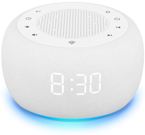 BUFFBEE Radiowecker mit wiederaufladbarem Akku & Bluetooth-Lautsprecher | 9 sanfte Wecktöne, dimmbares Nachtlicht & Display, Schlummerfunktion, tragbares Design für Zuhause, Büro & Reisen