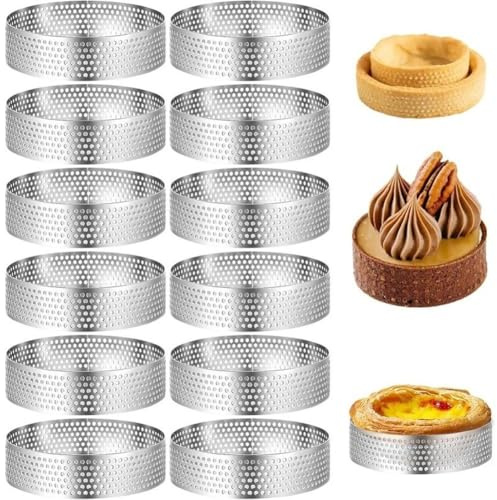 Cercles à tarte en acier inoxydable pour la pâtisserie, les desserts et la mousse, moules à gâteau ronds de 20 cm, pour la fabrication de pâtisserie, de desserts et de mousses, pour ustensiles de