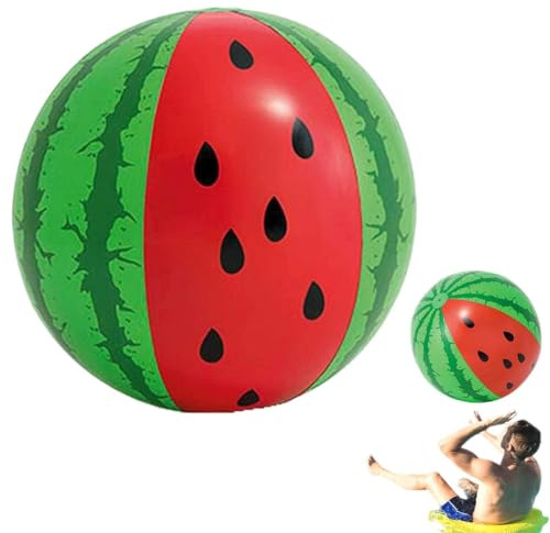 Generisch Palla ad acqua a forma di anguria, 74,98 cm, in PVC, palla da nuoto gonfiabile, per piscina, acquatico, lago, cortile, giardino, picnic, feste di compleanno, feste di famiglia