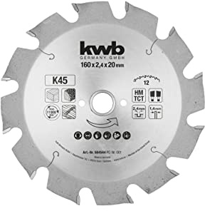 kwb Kreissägeblatt 160 x 20 mm, Made in Germany, sehr schneller Schnitt, Sägeblatt geeignet für Konstruktionshölzer, Gipskarton und Bauholz