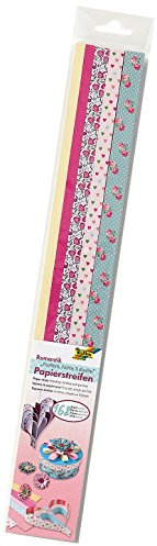 folia 129503 - Papierstreifen Romantik, 168 Streifen zum Flechten, Falten und Quillen