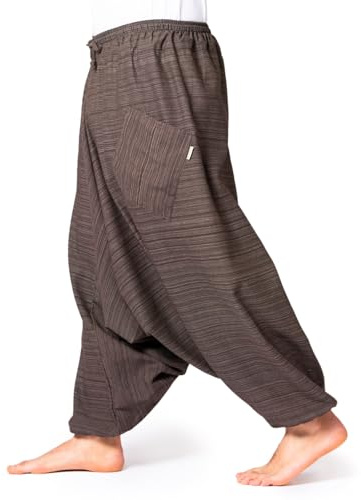 PANASIAM Aladin pants cotton 'Lini', brown, L