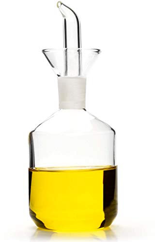 Classe Italy – Huilier de table 500 ml Duna en verre borosilicate, avec bouchon breveté anti-gouttes, élégant, sûr, parfait pour l'huile ou les assaisonnements