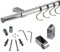 Gedotec Design Kitchen Railing Wall Rail System Stainless Steel Look Railing Set Length: 1200 mm Railing System with 5 S-Hooks with Mounting Material 1 Complete Set Metal Kitchen Rail