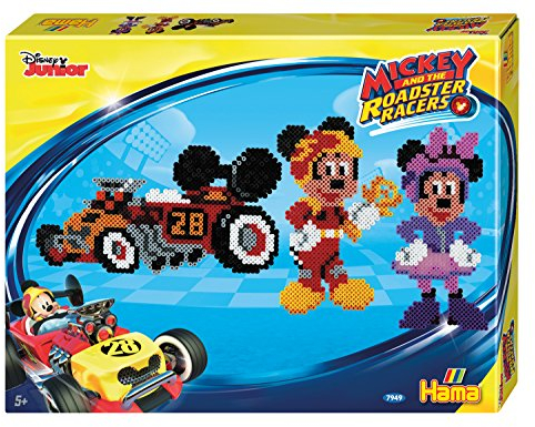 Hama 7949 - Geschenkpackung Micky und die flinken Flitzer, ca. 4000 Bügelperlen und 2 Stiftplatten