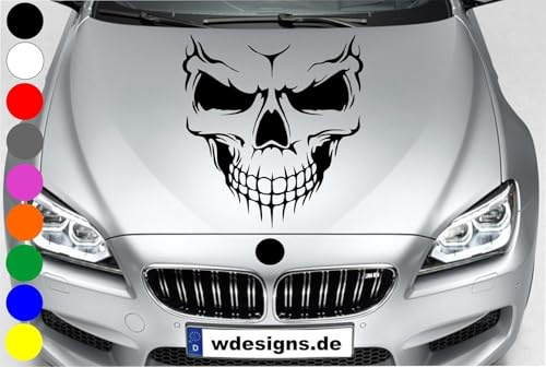 wDesigns Autoaufkleber Totenkopf Skelett Skull Aufkleber Motorhaube Angry Heckscheibe