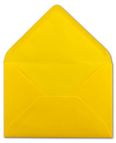 50 DIN C6 Briefumschläge Honiggelb - 11,4 x 16,2 cm - 120 g/m² Nassklebung Brief-Hüllen ohne Fenster für Einladungen von Ihrem Glüxx-Agent