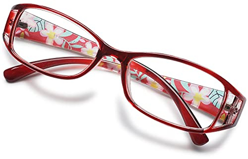 KOOSUFA Lesebrillen Damen Lesehilfe Sehhilfe Augenoptik Blumen Qualität Vollrandbrille 1.0 1.25 1.5 1.75 2.0 2.25 2.5 2.75 3.0 3.5 4.0 4.5 5.0 5.5 6.0
