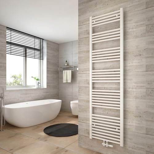 Heilmetz Weiß BadHeizkörper 50 x 180 cm Handtuchtrockner Bad-Heizkörper Handtuchheizkörper Mittelanschluss Heizung 739 Watt Leistung Handtuchwärmer