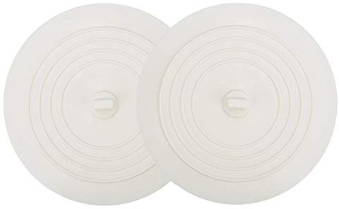 V-Top - Tappo per lo scarico della vasca da bagno, confezione da 2 pezzi, larghezza 15,2 cm, in silicone, piatto, ideale per cucina, bagno e lavanderia