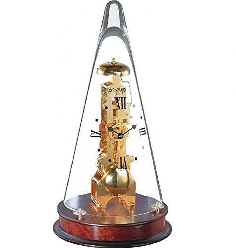 Watching Clocks Hermle Leyton Glass Dome Mechanical Mantel Clock - Mahogany - Strike on Hour