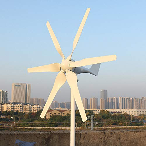 Envío desde Reino Unido 800 W 12 V 24 V turbina de viento con 6 cuchillas controlador MPPT generador de viento para uso en el hogar bajo ruido de alta eficiencia (12 V con controlador)