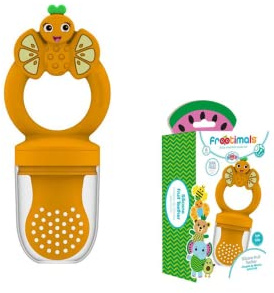 FROOTIMALS - Chupete de Silicona para Fruta OrangieFly, Meal Time, Libre de BPA, Alivio de Encías, Desarrollo Temprano