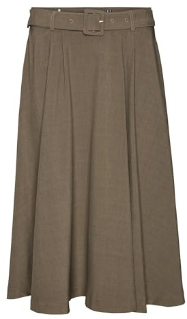 VERO MODA VMTARISA HW Calf Skirt Falda Midi, Capers/Detail:AS Sample, 42 para Mujer