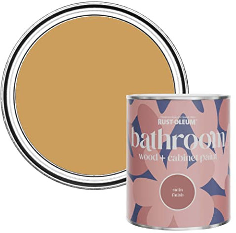 Rust-Oleum Yellow Moisture Resistant Bathroom Wood and Cabinet Paint in Satin Finish - Dijon 750ml
