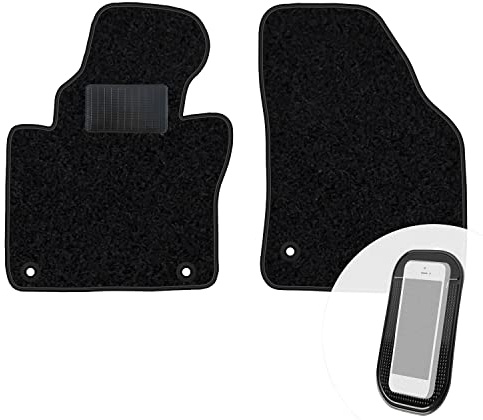 moto-MOLTICO Vorne Fußmatten Auto Velours Autoteppiche Schwarz Automatten Set 2-teilig passend für VW Touran 2003-2015