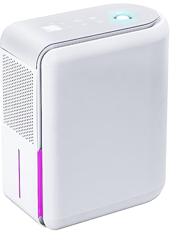 Hoomace 3 In 1 Small Humidifier Dehumidifier Combo With Air Filtration, Humidifiers Dehumidifier For Home Bedroom With Drain Hose Temperature Display,4 Modes,7 Color LED Lights,Timer Set…