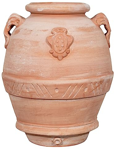 Biscottini Pflanztopf aus Terrakotta Toskana, 55 x 43 x 43 cm, große Terrakotta-Töpfe für den Außenbereich, hergestellt in Italien