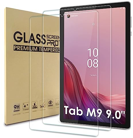 WD&CD 2 Packs Protector de Pantalla Compatible para Lenovo Tab M9 9.0, 9H Dureza, Alta Definicion, Cristal Vidrio Templado Film Compatible para Tab M9, Bubble Free/HD Clear