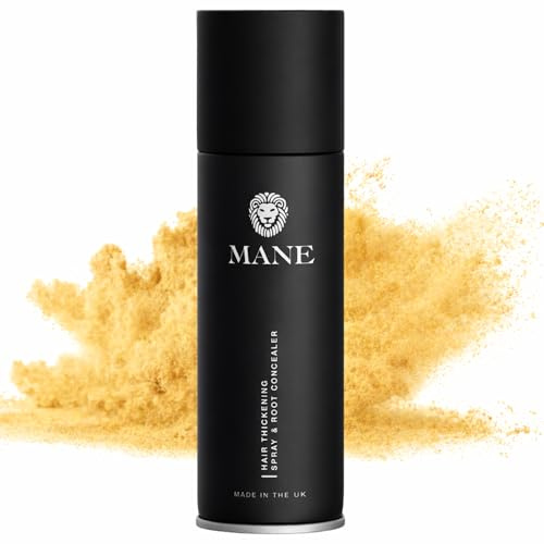 Mane Micro-Mineral Hair Thickening Spray & Root Touch Up Spray, Instant Volume & Root Cover Up for Thinning or Fine Hair, Lightweight Buildable Coverage for Men & Women, Blonde, 200 ml