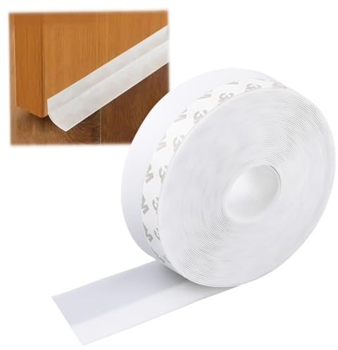 Selbstklebende Dichtband, ACTOYS 10m Tür-Zugluftstopper-Streifen, Dichtungsstreifen für Schlafzimmer, Küche, Bad, Wohnzimmer. Winddicht, Staubdicht, Feuchtigkeitsbeständig, Schalldicht (Weiß)