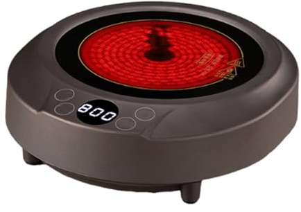LeGDOr Cuisinière à thé Poêle électrique en céramique Mini Petite Bouilloire en Fer Bouilloire en Verre Machine à thé Domestique Préparation de thé silencieuse Préparation de thé chronométrée, Noir