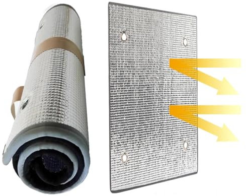 Reflektierende Fensterfolie mit Blendschutz,8mm doppelte Aluminiumblasen-Scheibenfolie,Wärmedämmende Glasfolie,100% Verdunkelung Fensterabdeckung,für Dachfenster Balkon,60x120cm/24 x47-Silver