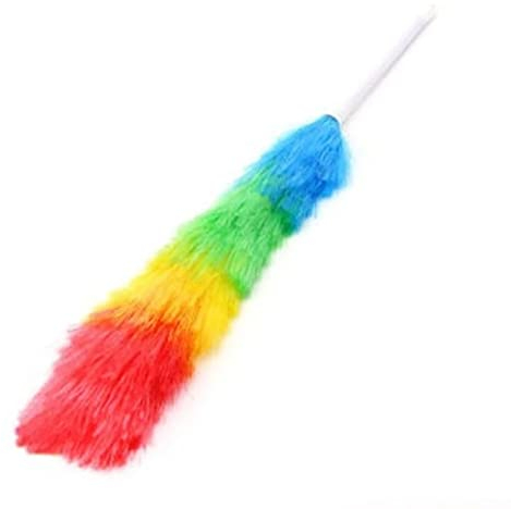 plumeau, Ensemble plumeau ménage Arc-en-Ciel dépoussiéreur Pratique en Plastique plumeau poignée télescopique Brosse de Balayage Produit de Nettoyage Outil poignée plumeaux