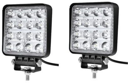 WELLIT LED Arbeitsscheinwerfer 2 X 48W Zusatzscheinwerfer 12V 24V Offroad Scheinwerfer Rückfahrscheinwerfer für Trecker KFZ Bagger (2x48w spot)