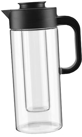 SHOWERORO Transparenter Glas-wasserkrug Mit Edelstahlsieb Kaffee-und Teeflasche Saftkrug Für Kühle Getränke