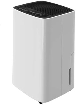 Deshumidificador 200W 12L/día, reduce la humedad, previene moho y mejora la calidad del aire en espacios cerrados.