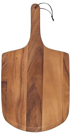 Tala Grande pelle à pizza fabriquée en bois d'acacia naturel, parfaite pour servir et présenter des pizzas et des pâtisseries fraîchement cuites, idéale comme pelle à pain, mesure 57 x 30,5 x 1,5 cm