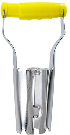 Jardineer Small Bulb Planter Tool- Compact Stainless Steel Transplanter for Bulbs, Seedlings & Flowers- Ergonomic Handle with Depth Markings - Durable Garden Planting Tool(Silver & Black)