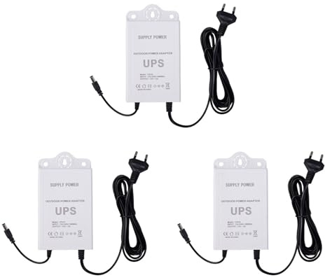 Umsoxhy 3X Gruppo di Continuità 12V-2A per WiFi, Router, Modem, Telecamera di Sicurezza Mini UPS Protezione di Backup per Batteria Spina UE