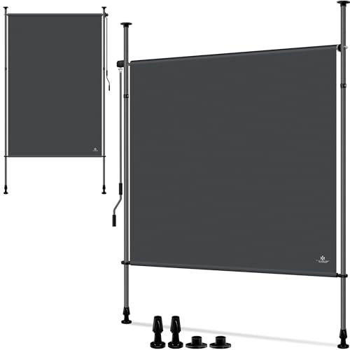 KESSER® Tenda da sole verticale a morsetto, 200 x 310 cm, allungabile e opaca, tenda da sole verticale con manovella senza fori, protezione da sguardi indiscreti e dal vento, per giardino e terrazza