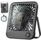 Dealswin USB Ventilador de Mesa Silencioso Recargable Rortatil Pequeño Ventilador Mini Viento 100 Velocidades y Batería de 3600 mAh Fan para Oficina, Hogar y Dormitorio（Negro）