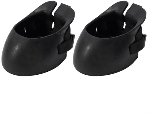 SMZhomeone 2 Stück Hufeisenüberzug aus Gummi, rutschfest, Schutzschuhe für Wundversorgung, schützt verletzte Hufe, schwarz (L)