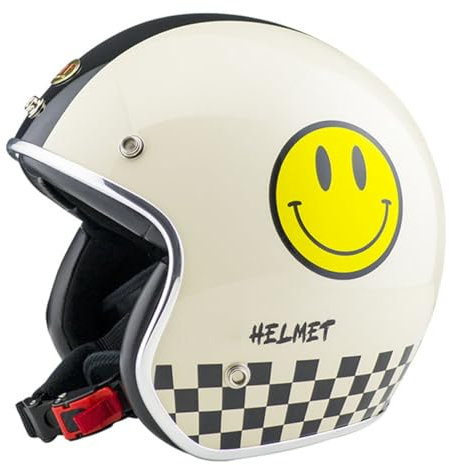 Casco Da Moto Jet Stile Vintage Aperto Casco Con Tesa Rimovibile Mezzo Casco Da Motociclista Per Uomini E Donne Omologato ECEDOT Caschi Cromwell 3/4 Casco A Scodella 13,M:57-58CM