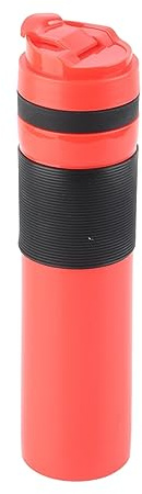 Nikou 350ml Portable Coffee Pr Bottle, Travel Tea Coffee Maker Drinking Water Cup, Red, Compact Design for On-the-Go Use, Ideal for Coffee Lovers