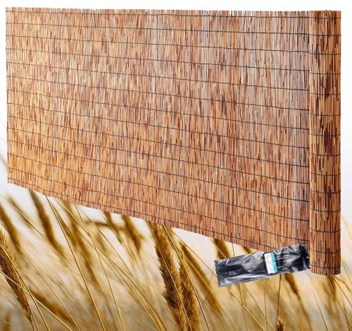 Bamboo Fencing, Natural Reed Fencing Rolls, Backyard Garden Fencing, Decorative Fences, Patio Privacy Wall Fencing Roll for Outdoor, Gallery, Restaurant, Hotel 2-6ft High(100 * 700cm(3.3 * 23ft))