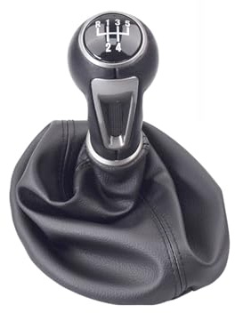 Pommeaux Leviers Vitesse Pour SEAT Pour IBIZA IV Levier Vitesse Soufflet Protection Coffre Collier 10 Mm Pommeau Levier Vitesse Voiture En Cuir Avec Coffre Pommeau Vitesse(5 Speed)