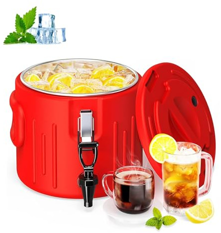 Distributore di bevande calde e fredde con isolamento termico Contenitore isolato con rubinetto e interno in acciaio inox 304 per tè, caffè, ristoranti, esterni 50 litri