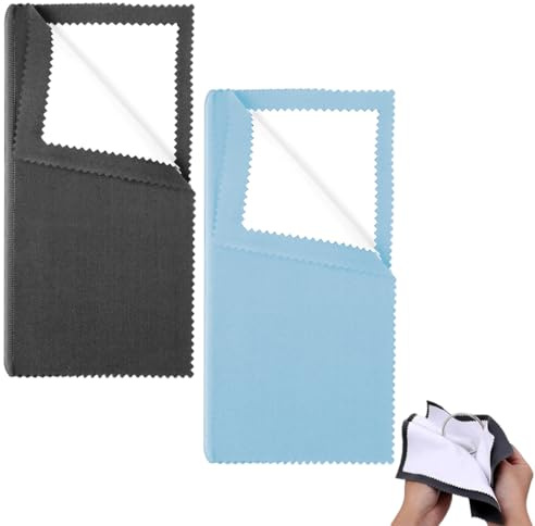 MOLZINY 2 Pièce Chiffons de nettoyage pour argent Chiffons de polissage pour bijoux,couverts et pièces de monnaie pour l'entretien et le nettoyage de l'argent véritable et des bijoux en argent
