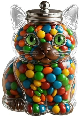 Bocal à bonbons pour chat, pot à biscuits avec couvercle, récipient hermétique pour biscuits, bonbons, dosettes de café, boîte de rangement alimentaire en forme d'animaux, boîte à friandises pour